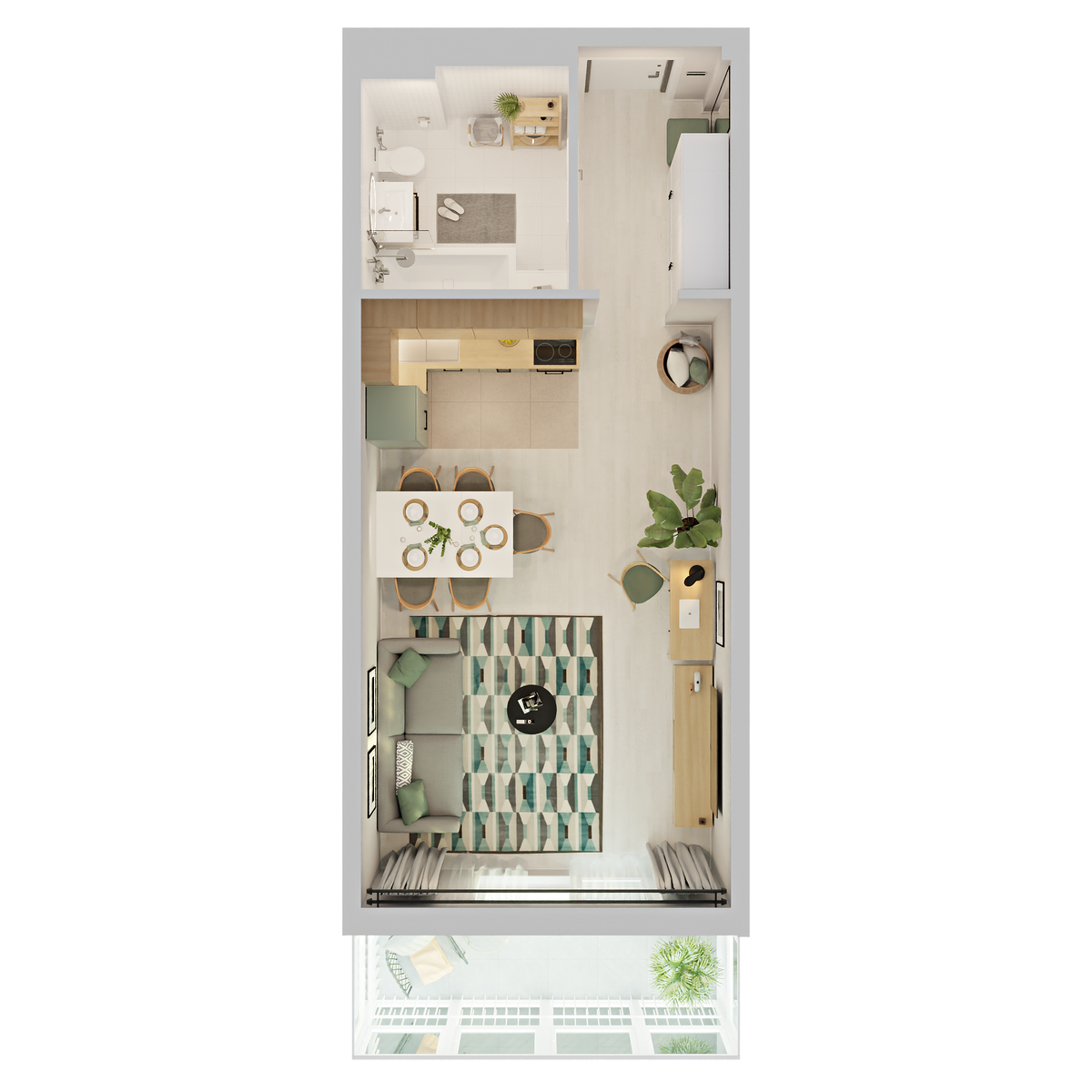 1-комнатная № 167