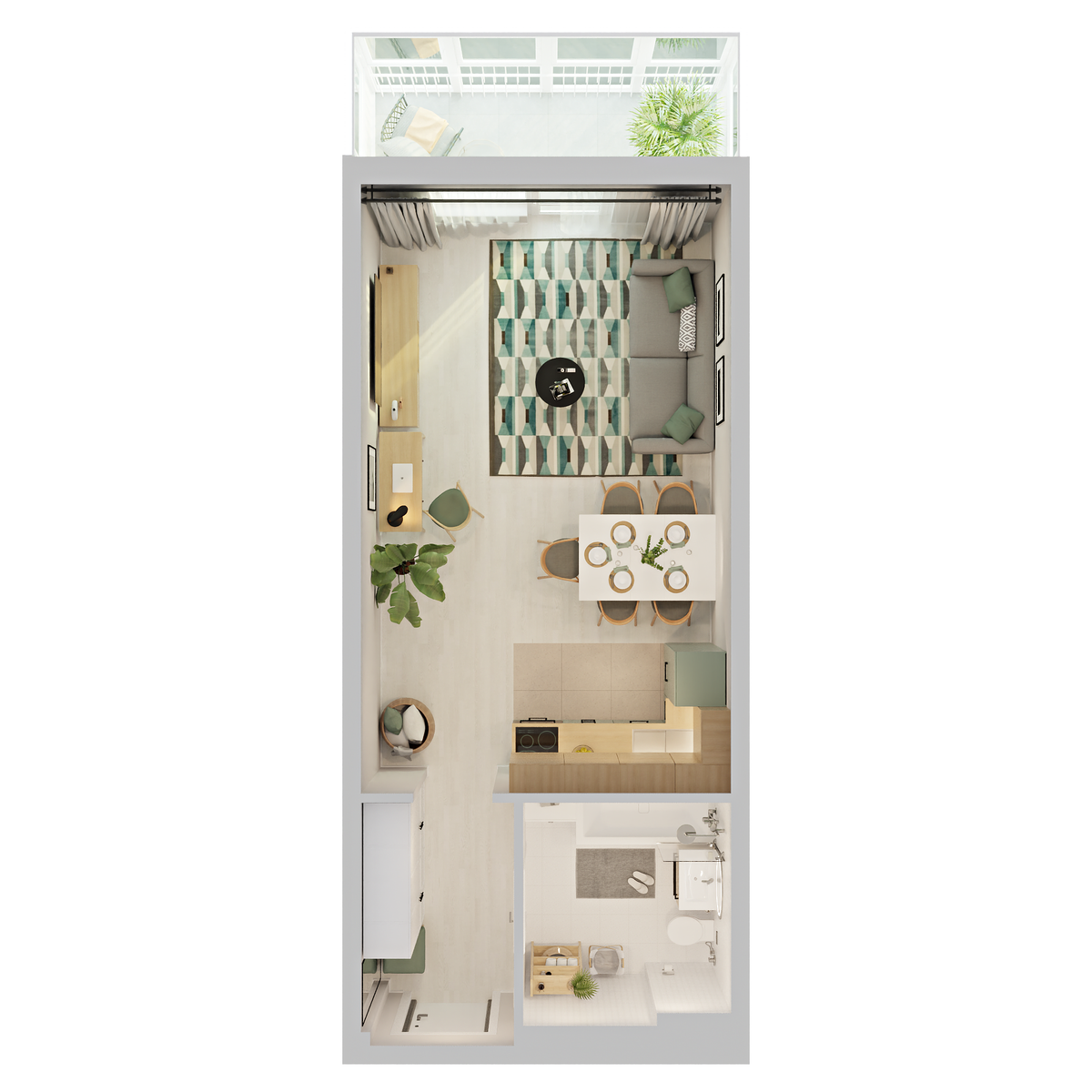 1-комнатная № 2